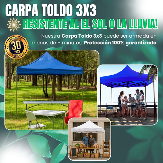 Carpa Toldo Plegable Premium 3x3 Impermeable
